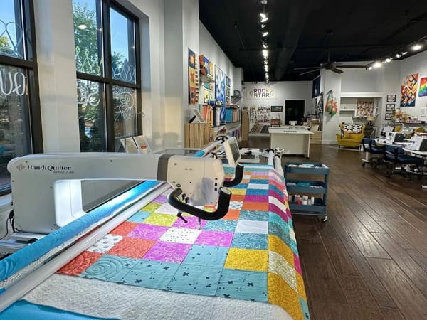 A Handi Quilter retailer's showroom floor